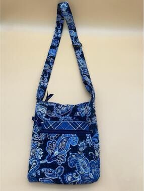 Vera Bradley Women's Blue & Tan Paisley Pattern Quilted Crossbody Handbag